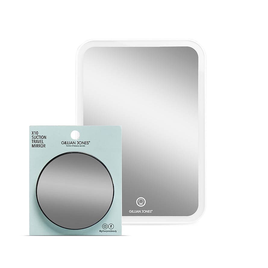 Gillian Jones Tablet Spejl Med Led Lys, Touch gg Sugekopspejl Hvid