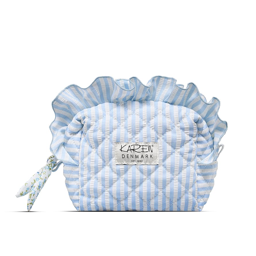 Karen Toilettaske Blå/hvid Strib L17 × H16 × B11 cm