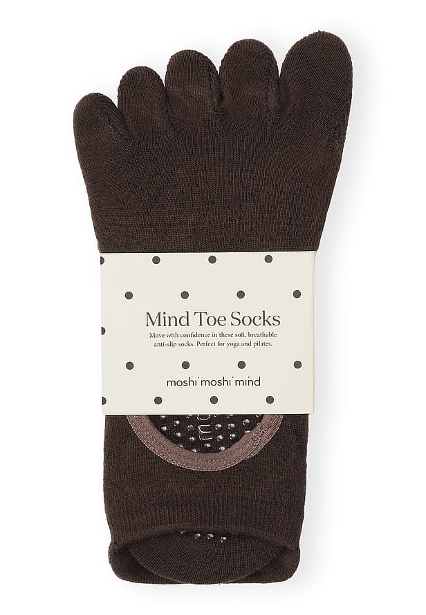 moshi moshi mind Mind Toe Socks Anti Slip Dark Brown 37–39