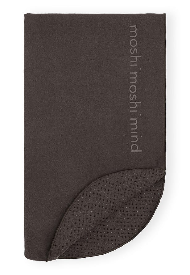 moshi moshi mind Oval Yoga Mat Towel Dark Brown