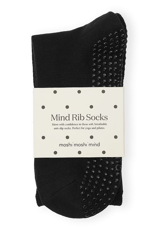 moshi moshi mind Mind Rib Socks Anti Slip Black 37-40