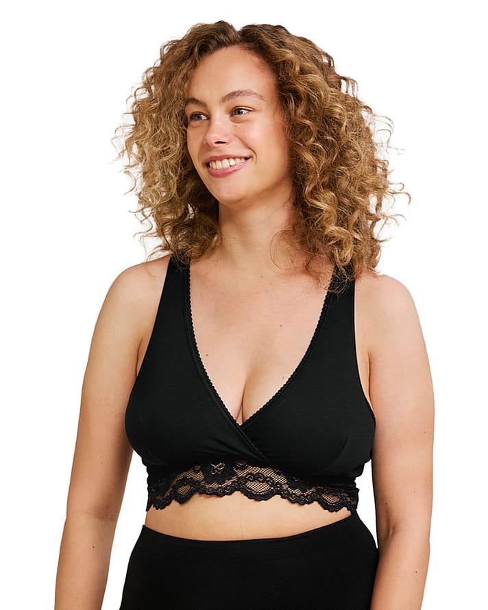 Carriwell Sove- Og Amme-BH med økologisk bomuld Sort S