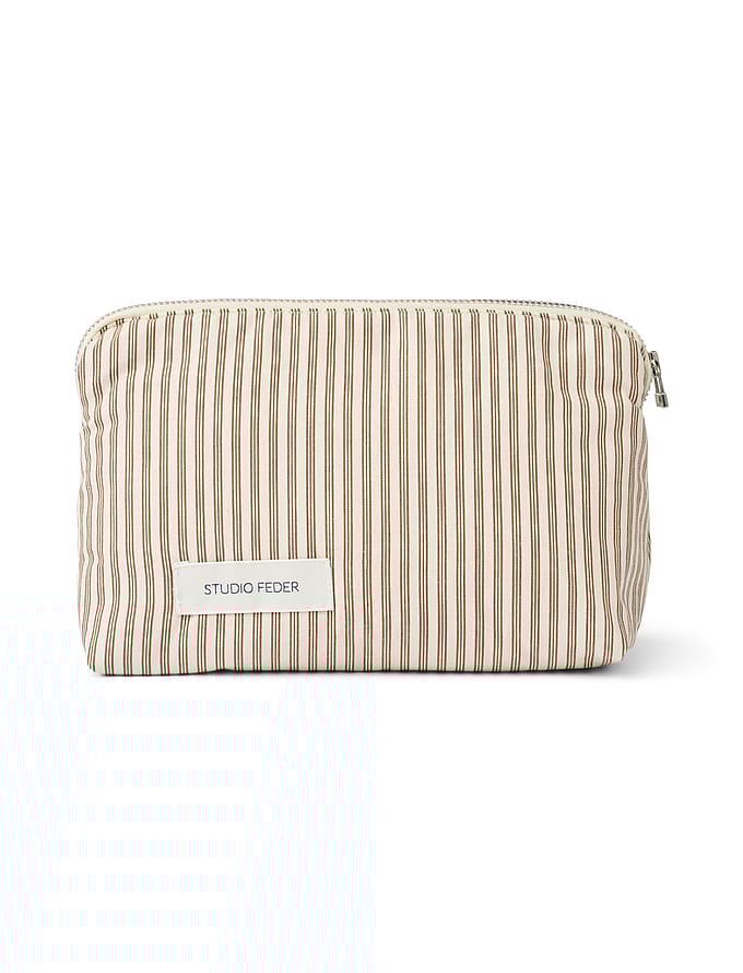 Studio Feder Celia Mini Toiletry Bag Cot Brown BeachStripe