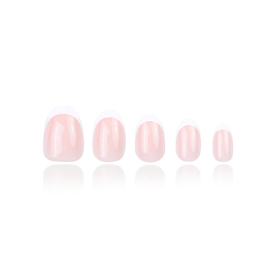 DUFFBEAUTY Instant Pro Press-on Manicure Classic French, Short Almond