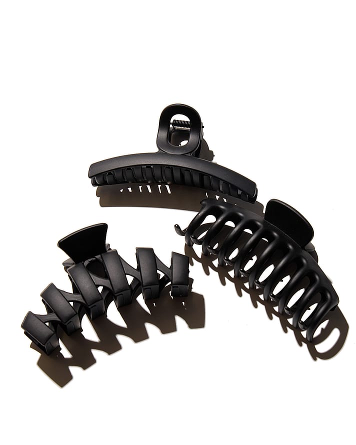 Hairlust Medium Bold Claw Hair Clips 3 Pack Black