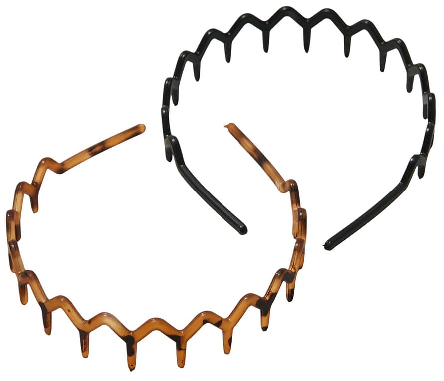 Hairlust Slim Zig Zag Headband 2-Pack Amber/Black