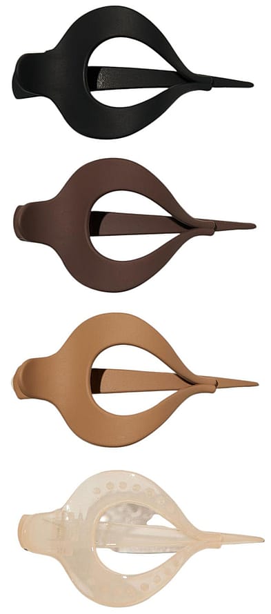 Hairlust Small Flat Droplet Claw Hair Clip 4-Pack Coffee