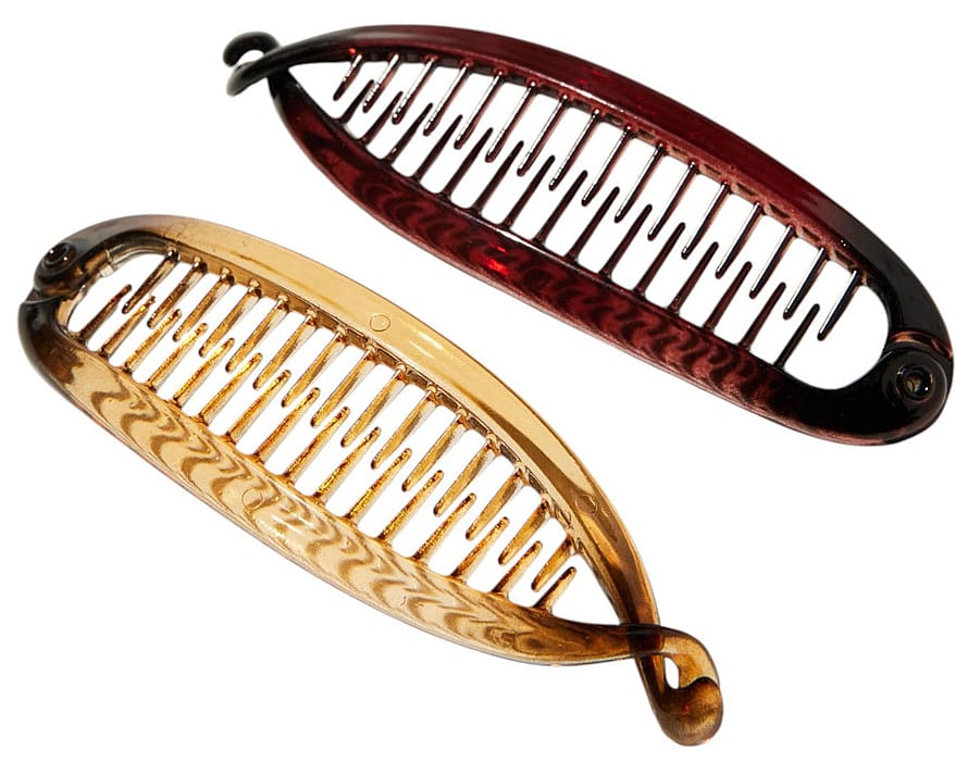Hairlust Banana Hair Clip 2-Pack Clear Brown/Amber