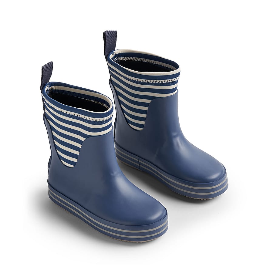 WHEAT Rubber Boot Muddy Indigo Stripe 35