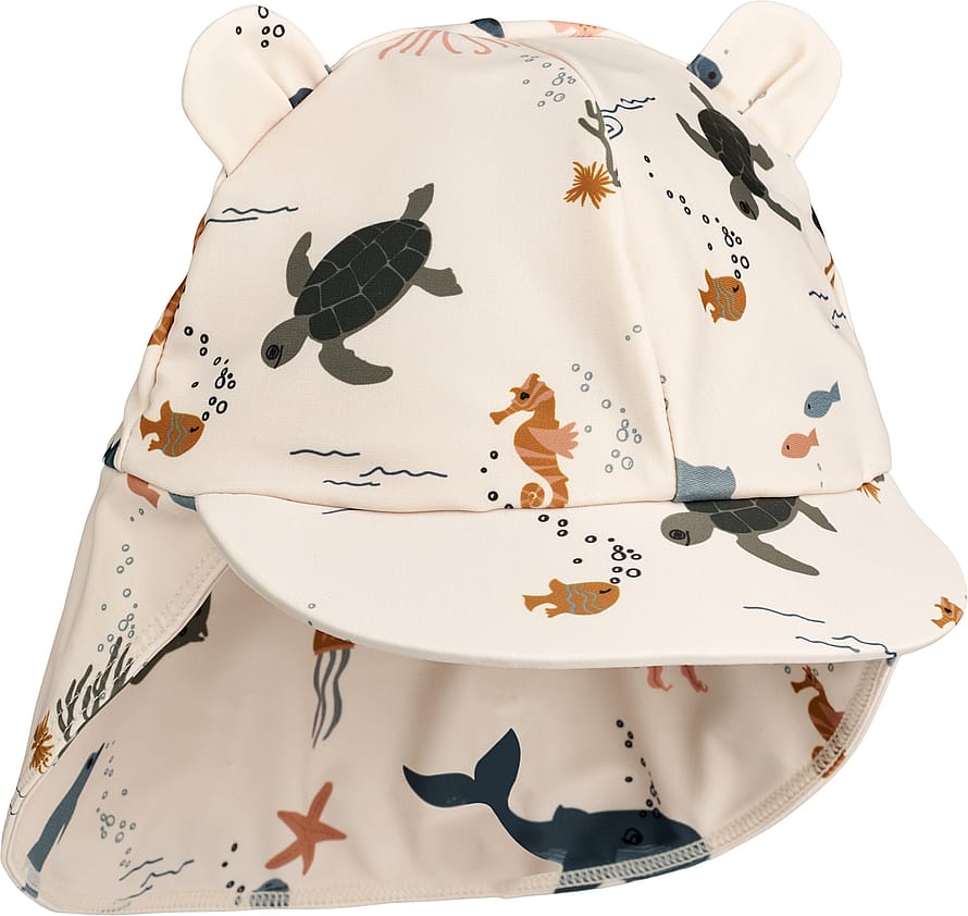 LIEWOOD Senia Solhat med ører Sea creature / Sandy 6-9 mdr.