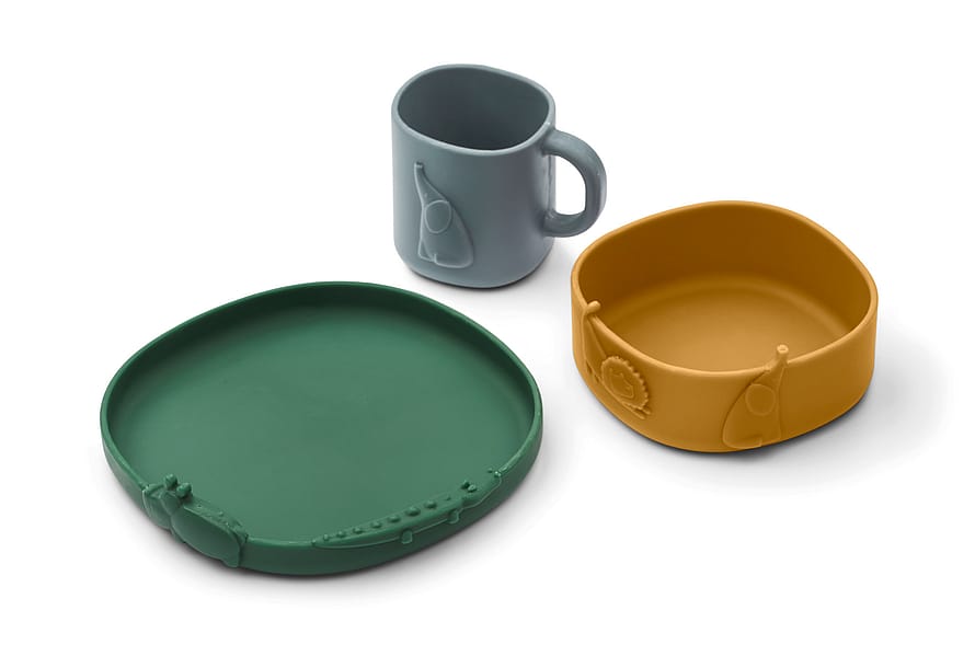 LIEWOOD Bordservice I Silikone Med 3D Motiver Golden Caramel Mix