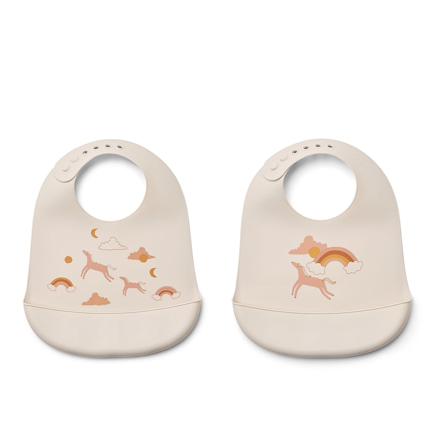 LIEWOOD Tilda Printed Bib 2-Pack Dream / Ecru