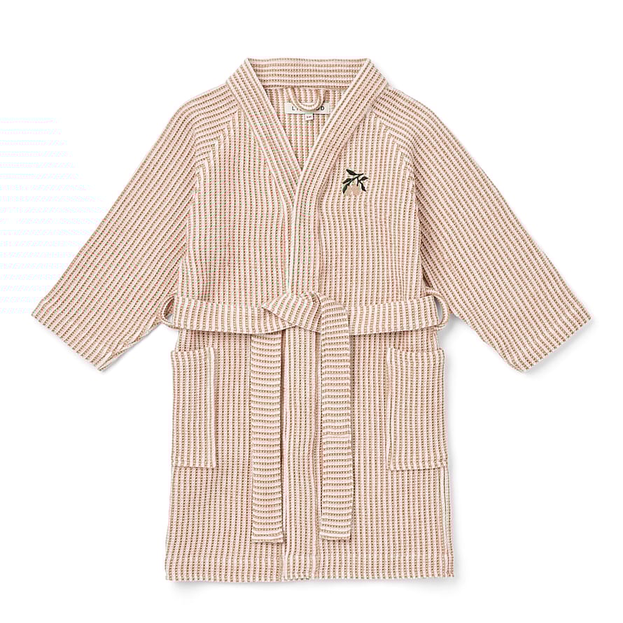 LIEWOOD Bertha Bathrobe Y/D stripe Tuscany rose / Creme de la creme 3-4 År