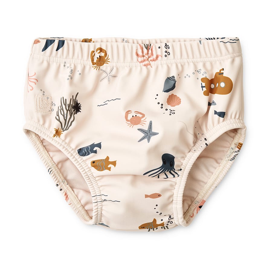 LIEWOOD Anthony baby badebukser med print Sea creature / Sandy Str. 86