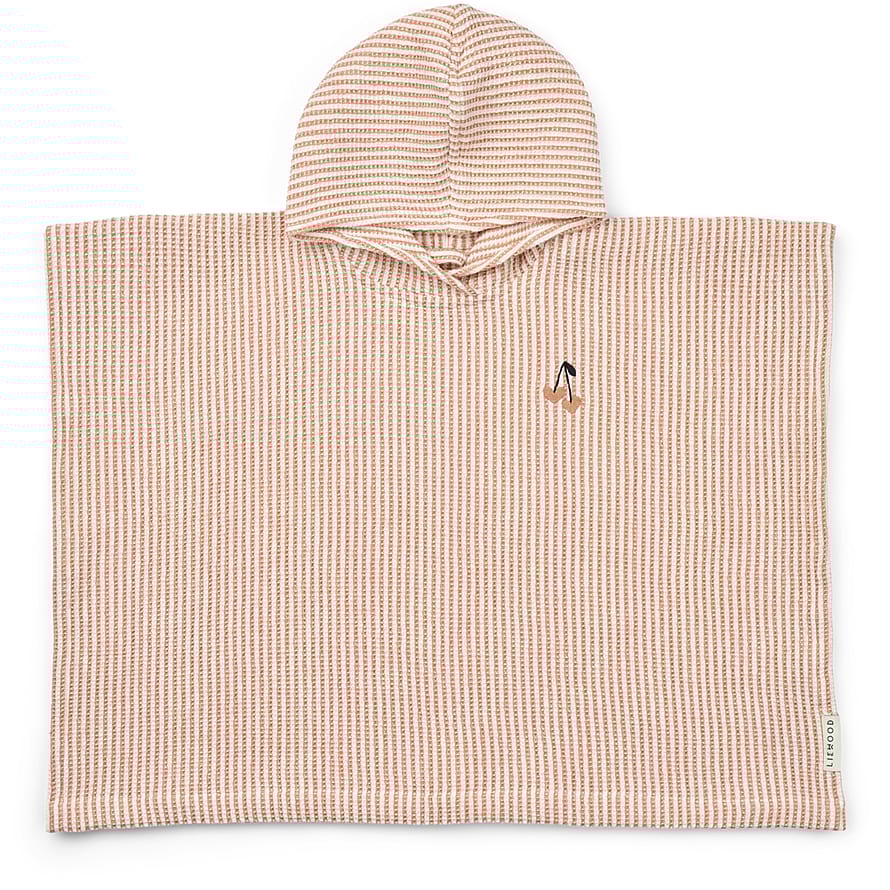 LIEWOOD Paco Poncho med broderi Tuscany rose / Creme de la creme 3-4 år