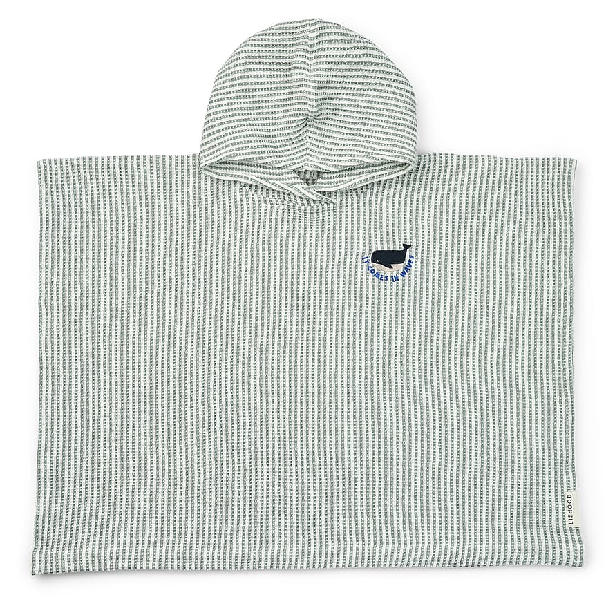 LIEWOOD Paco Poncho Embroidery Y/D stripe Peppermint / Creme de la creme,3/4 Y