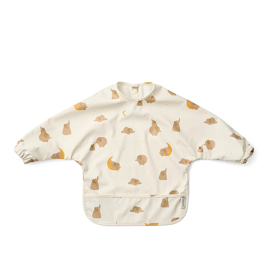 LIEWOOD Merle Print Cape Bib Elephanta Elephant / Creme de la creme