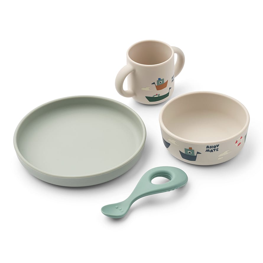 LIEWOOD Vivi Printed Tableware Set Sailing Sandy OS Onesize