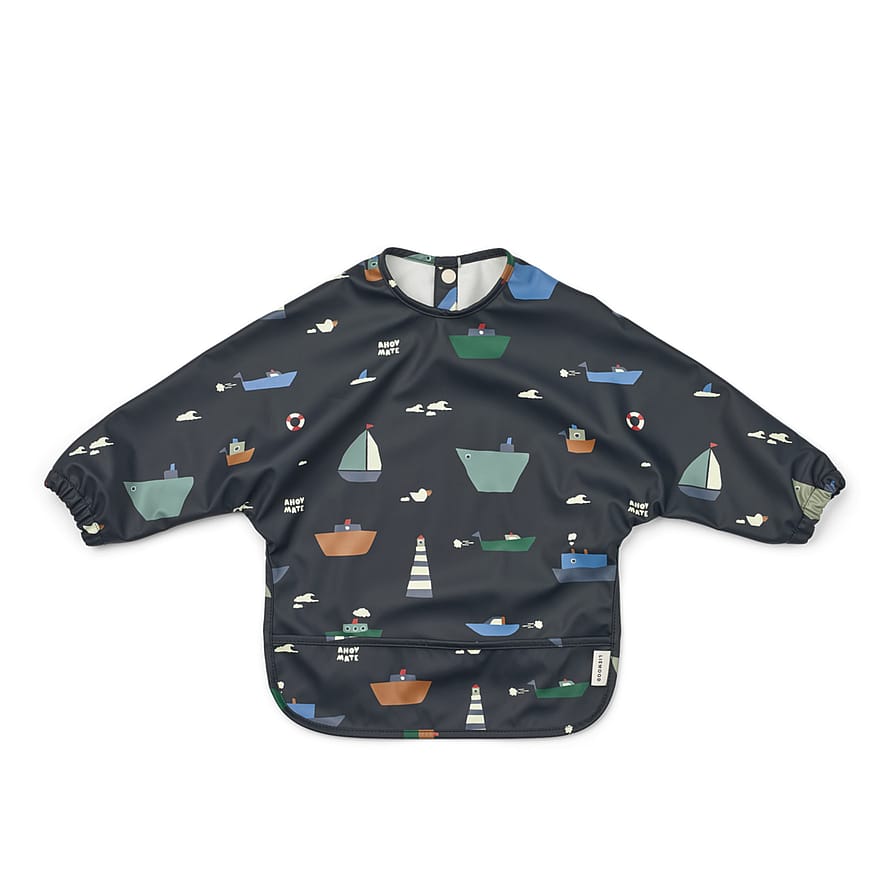 LIEWOOD Merle hagesmæk med kappe og print Classic navy Onesize