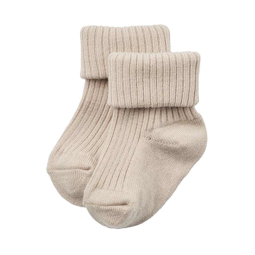 WHEAT Wool Rib Socks Ziggy Offwhite Str 19-21