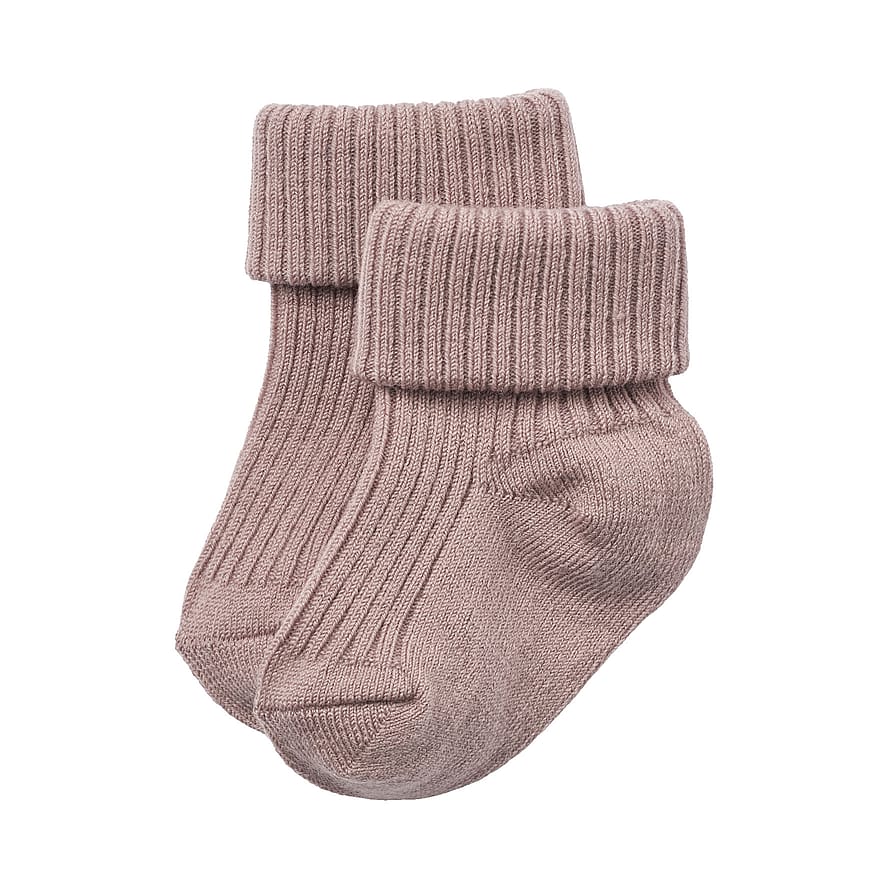 WHEAT Wool Rib Socks Ziggy Dry Rose Str 16-18