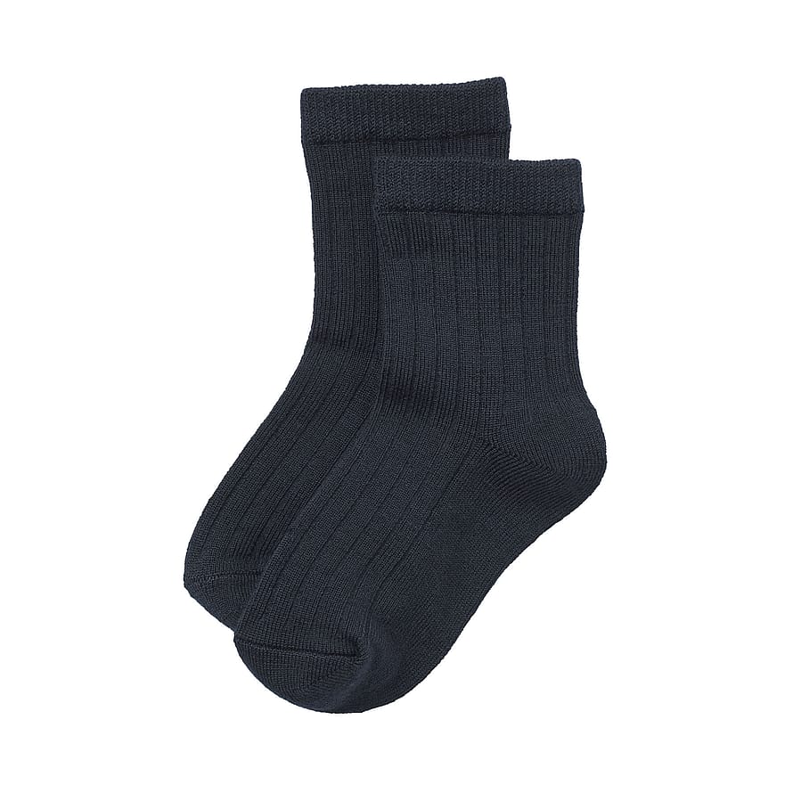 WHEAT Wool Rib Socks Vilde Navy Str 29-32
