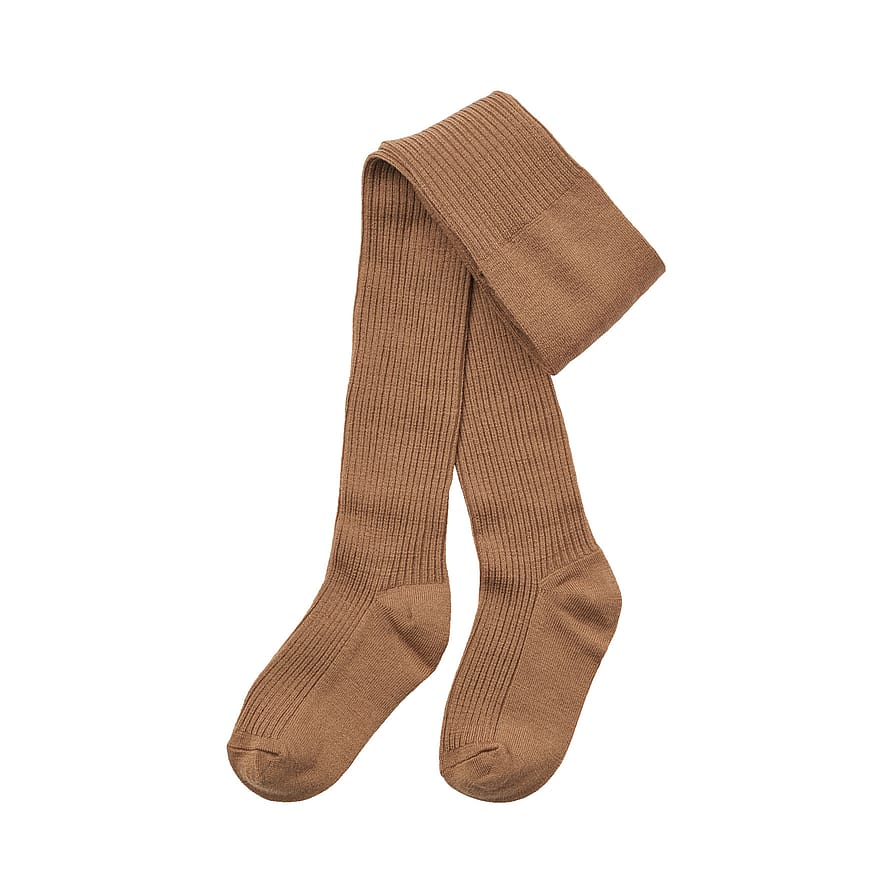 WHEAT Wool Rib Tights Robin Caramel Str 62-68