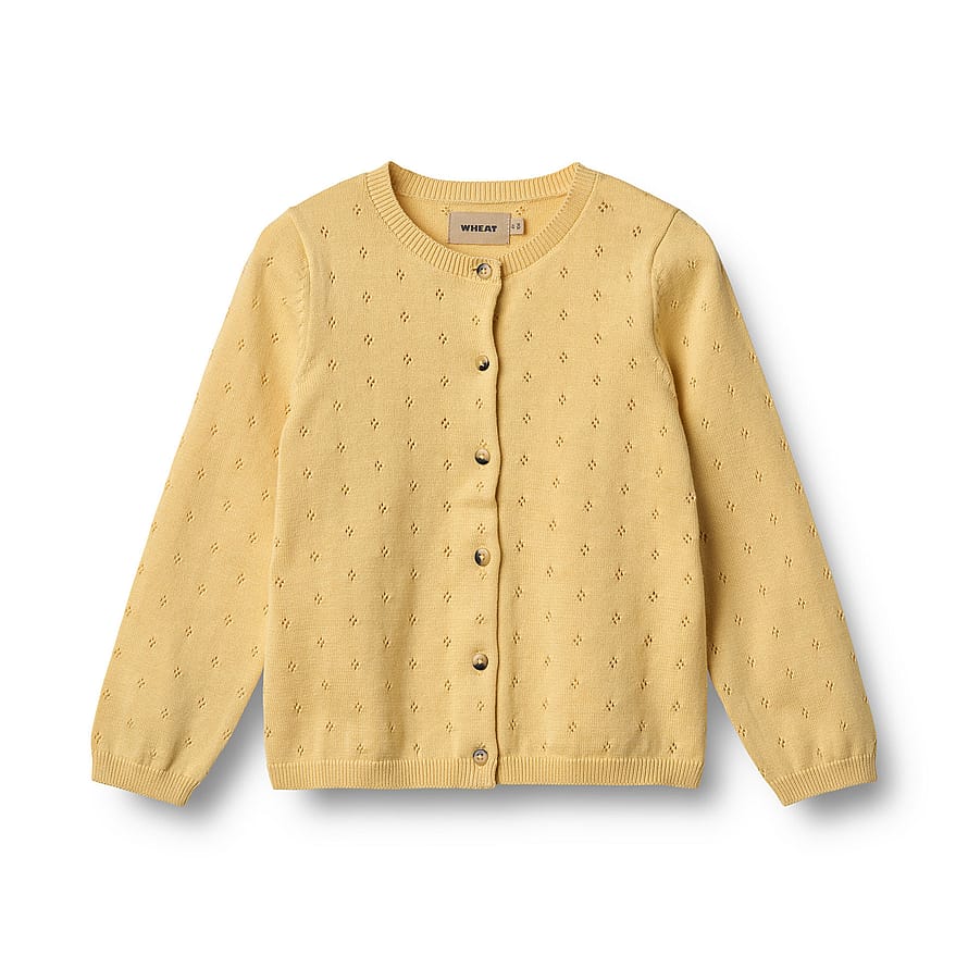 WHEAT Knit Cardigan Maia Golden Yellow Str 152/12 år
