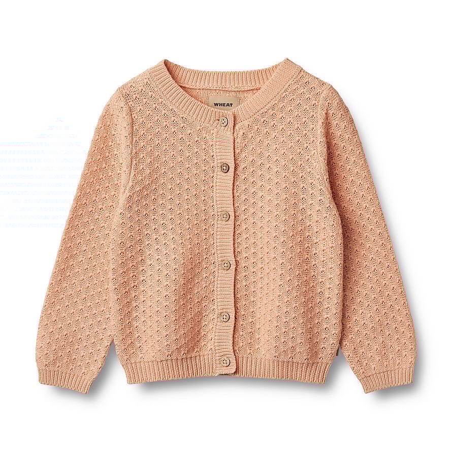 WHEAT Knit Cardigan Magnella Pink Sand Str 116/6 år