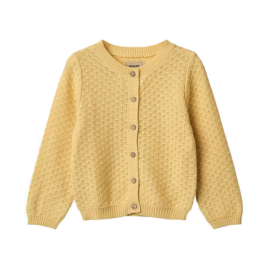 WHEAT Knit Cardigan Magnella Golden Yellow Str 122/7 år