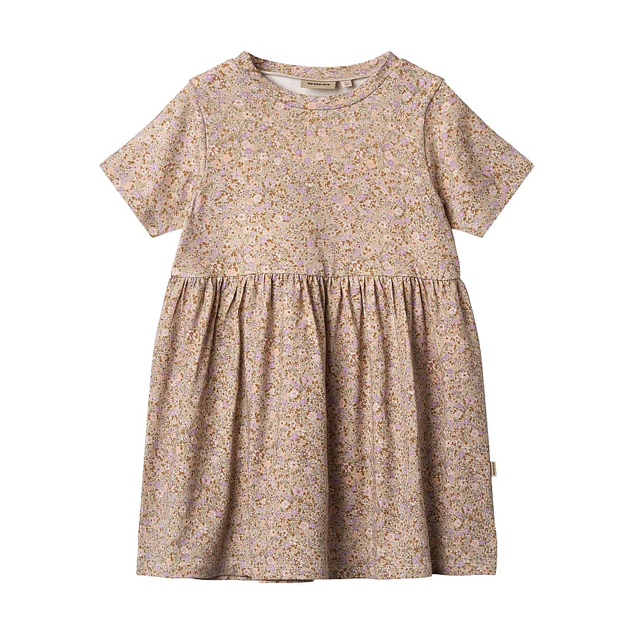 WHEAT Jersey Dress Short Sleeve Anna Lilac Flower Meadow Str 98/ 3 år