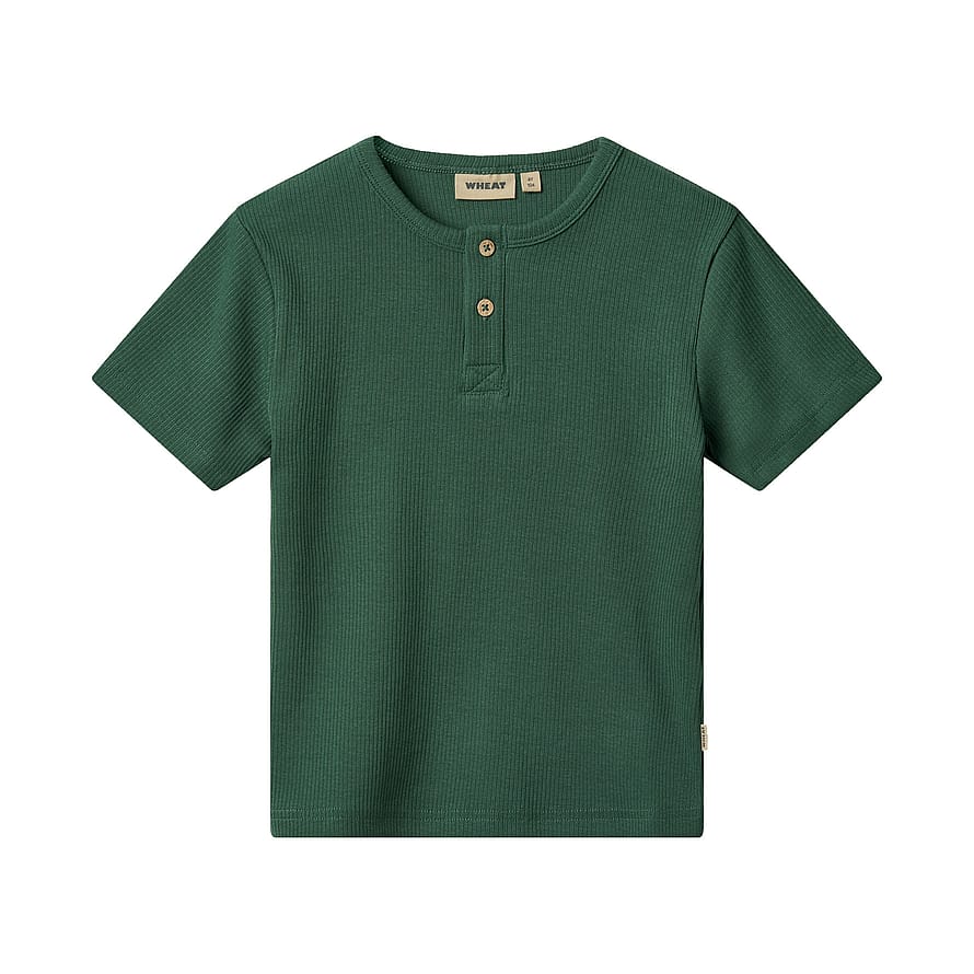 WHEAT T-Shirt Short Sleeve Lumi Green Str 92/2 år
