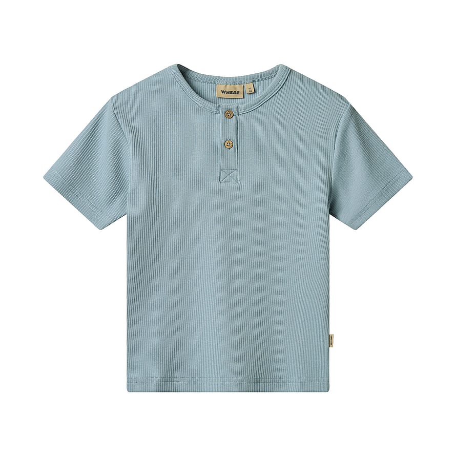 WHEAT T-Shirt Short Sleeve Lumi Calm Blue Str 104/4 år