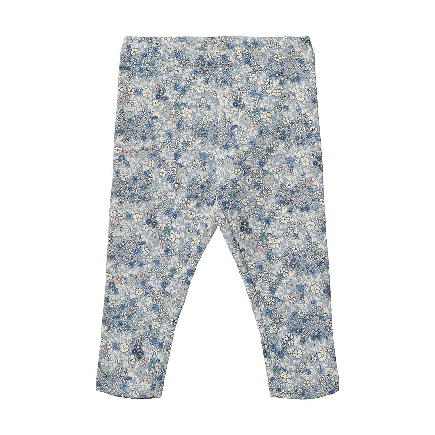 WHEAT Jersey Leggings Jules Baby Blue Summer Flowers Str 92/2 år