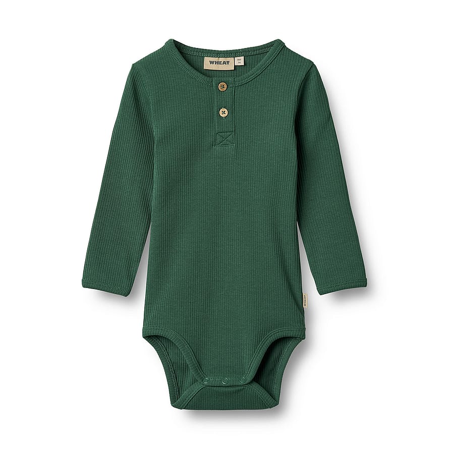 WHEAT Body Long Sleeve Benny Green Tea Str 92/2 år