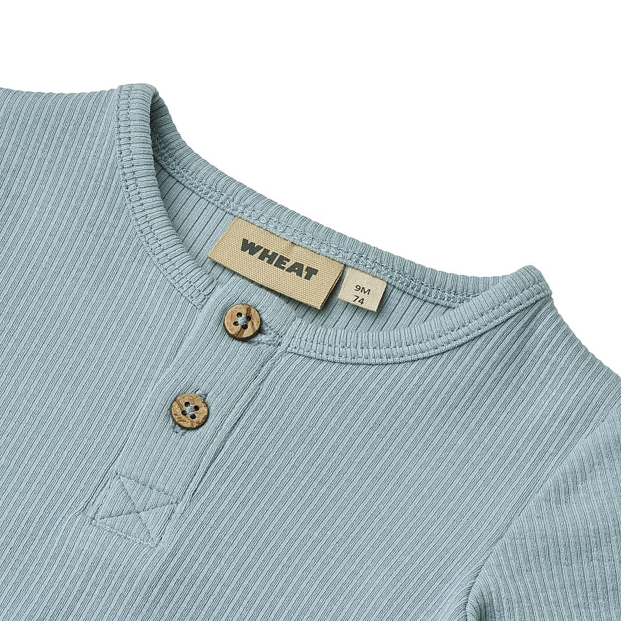 WHEAT Body Long Sleeve Benny Calm Blue Str 92/2 år