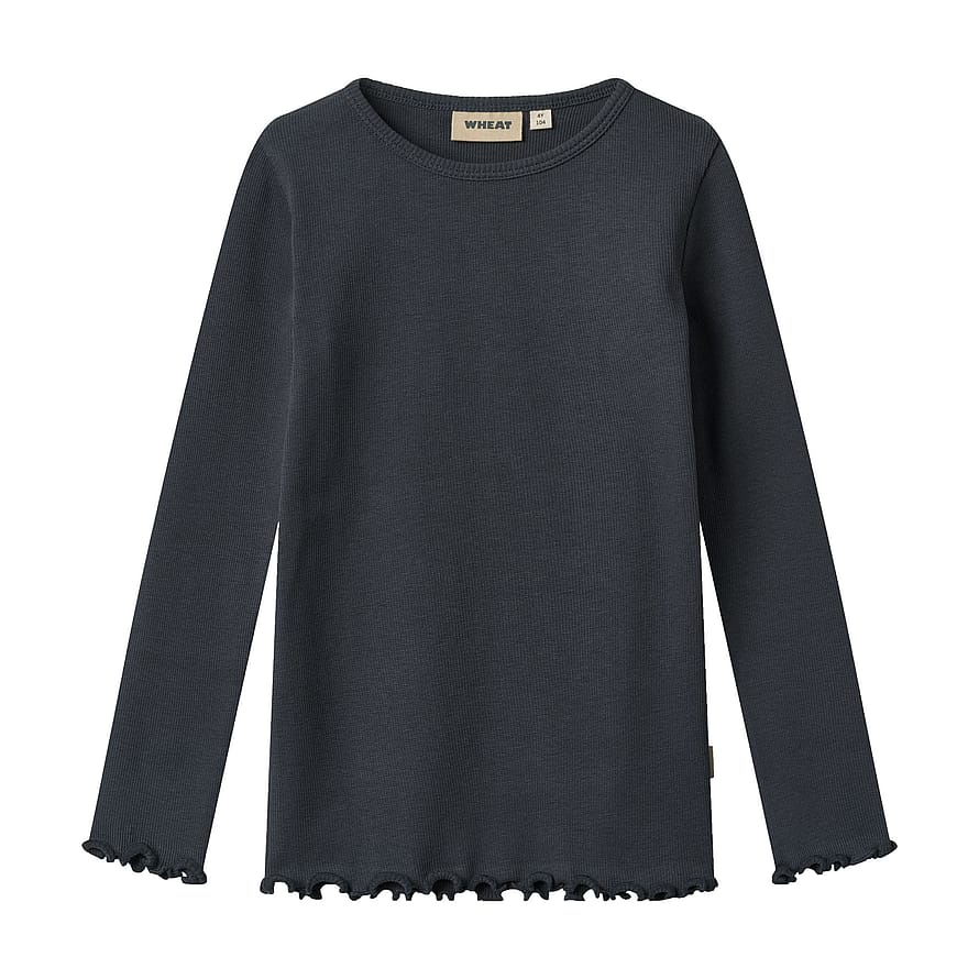 WHEAT T-Shirt Long Sleeve Ida Navy Str 104/4 år