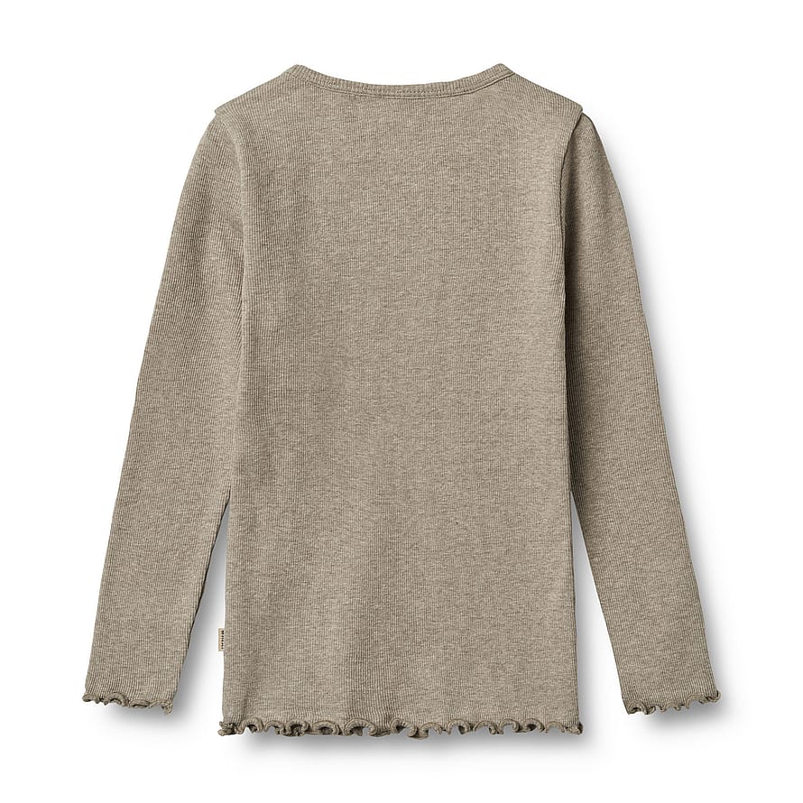 WHEAT T-Shirt Long Sleeve Ida Gravel Melange Str 152/12 år