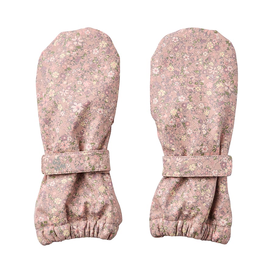 WHEAT Rain Mittens Rily Powder Flower Meadow Str L/ 3-5 år