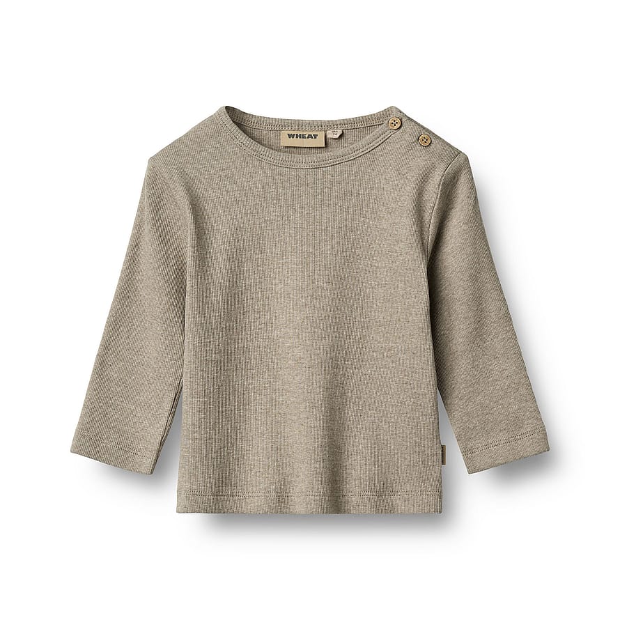 WHEAT T-Shirt Long Sleeve Milo Gravel Melange Str 98/ 3 år