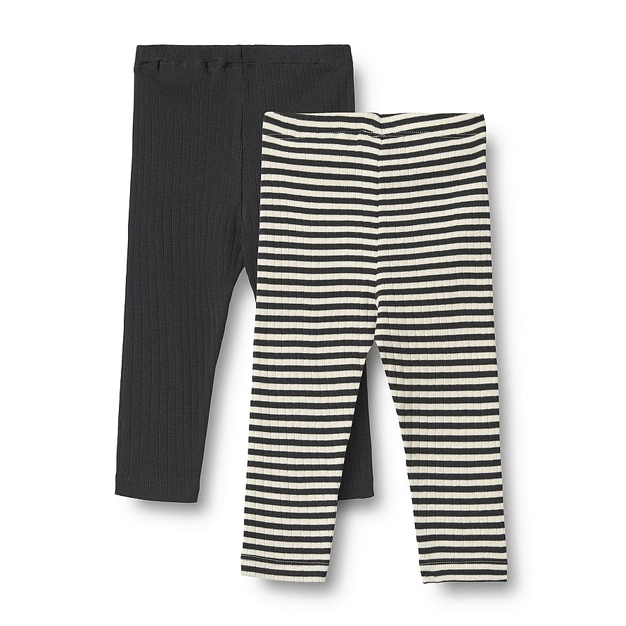 WHEAT Leggings Jules 2-pak Navy Rib Stripe Str 68/6 m