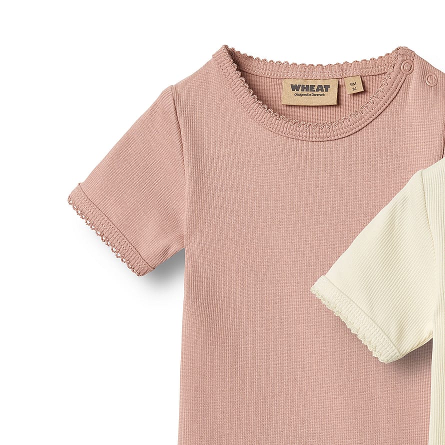 WHEAT Body Short Sleeve Elisa 2-pak Rose Powder Str 86/18 m