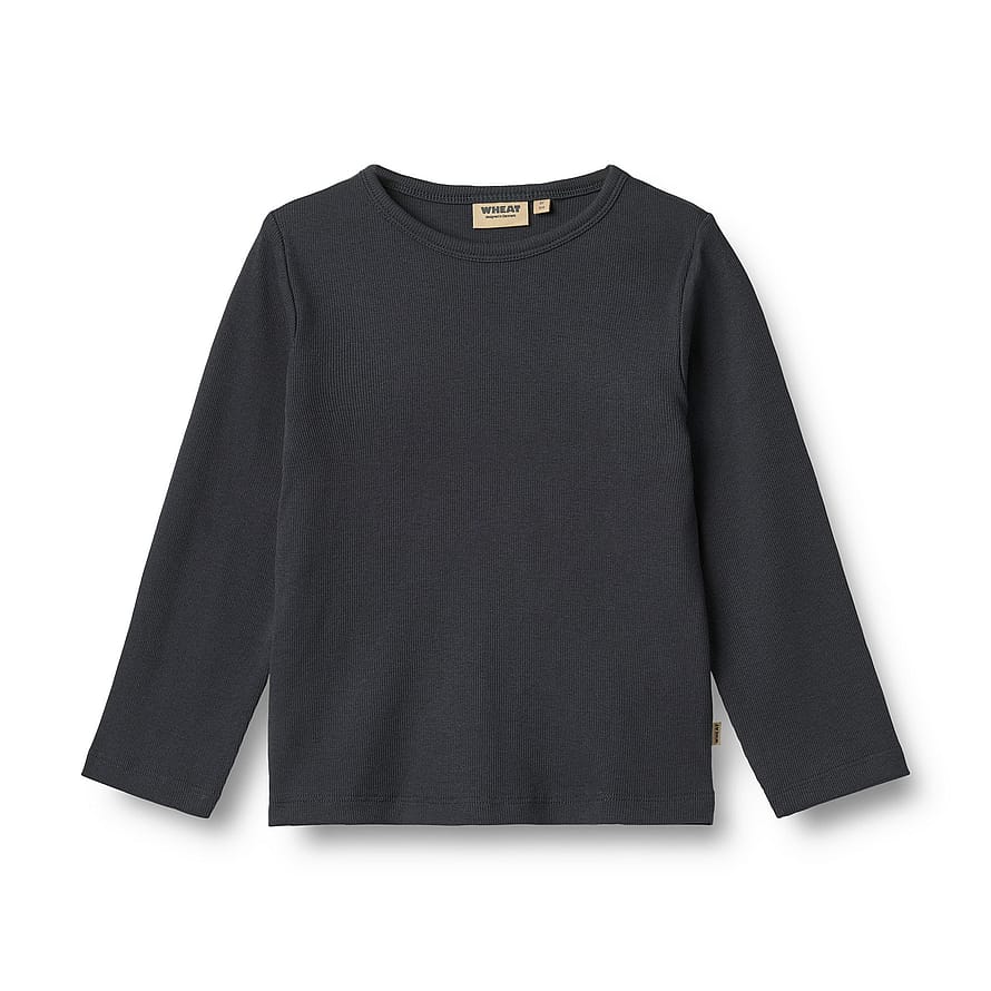 WHEAT T-Shirt Long Sleeve Milo Navy Str 116/6 år