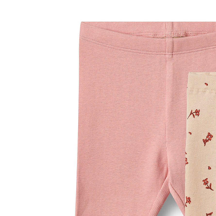 WHEAT Leggings Jules 2-pak Rose Water Flowers Str 80/12 m