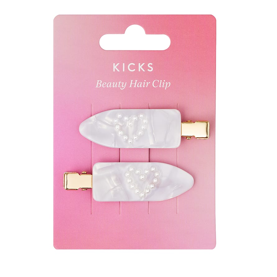 KICKS Beauty Hair Clip Pearl Hearts 2 pcs
