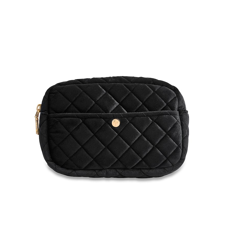 Fan Palm Beauty Bag Black Velvet M