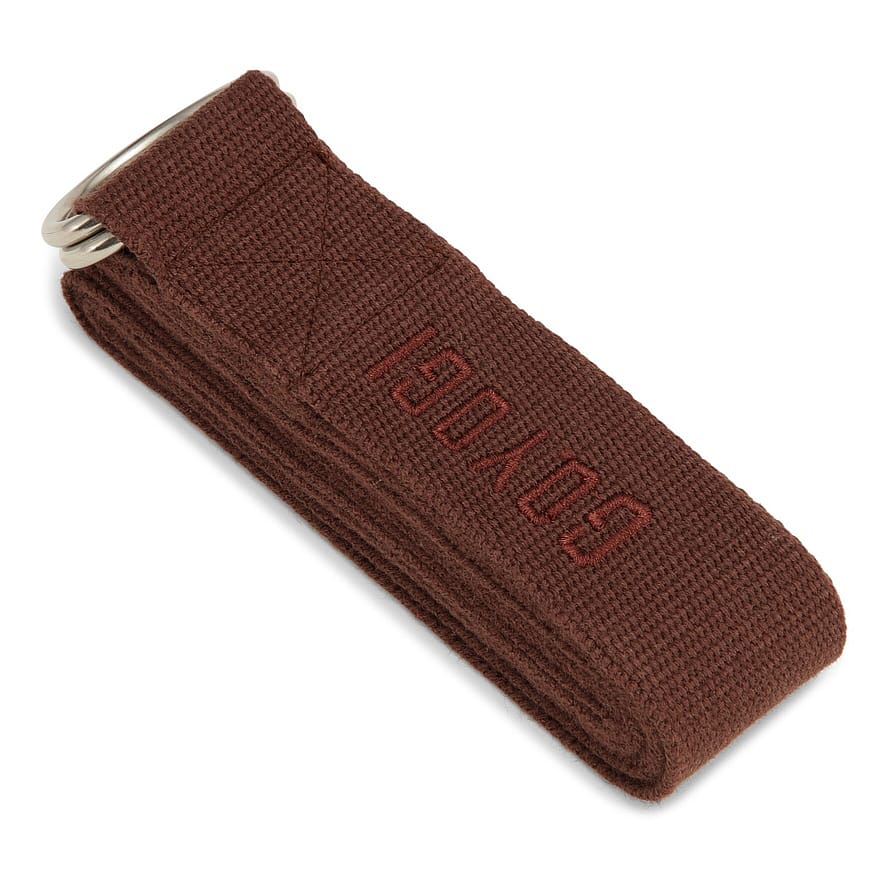 GOYOGI Organic Cotton Yoga Strap Dark Brown