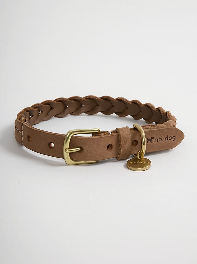 nordog Hugo flettet Halsbånd Nougat L