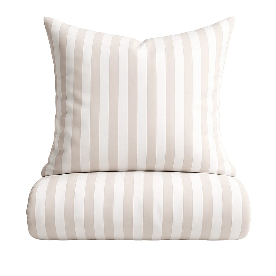 OMHU Blok Strib Sengetøj Sand 140 x 200 cm