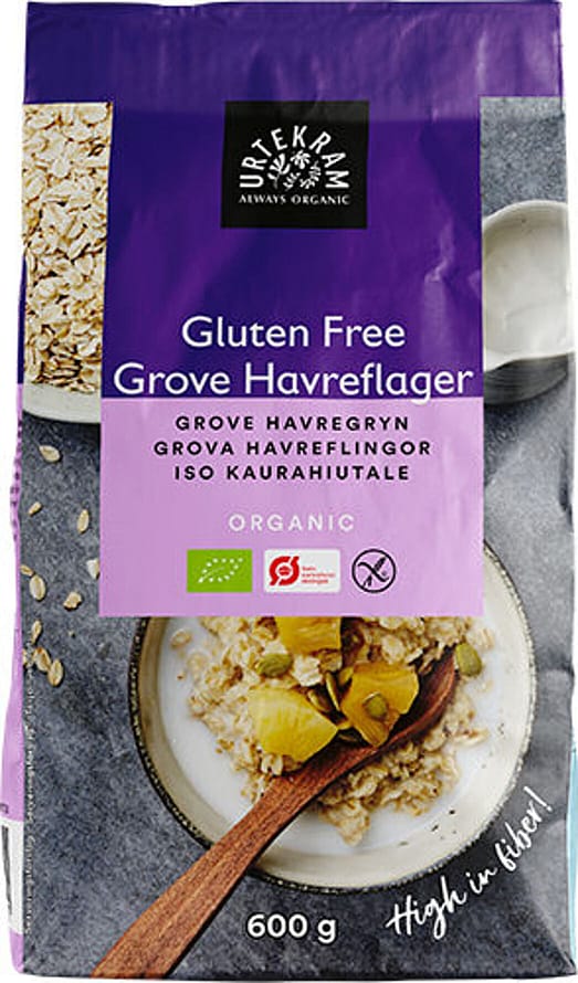 Urtekram Havreflager Gluten Free Grove  Ø 600 g
